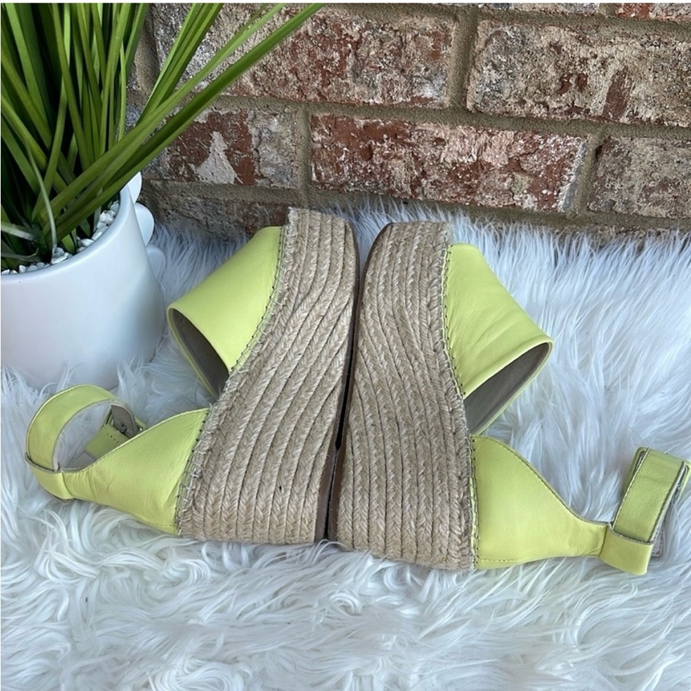 New Free People Sunny Lime Leather Coastal Platform Wedge Burlap Sandals
39/US 9 - Picture 7 of 13